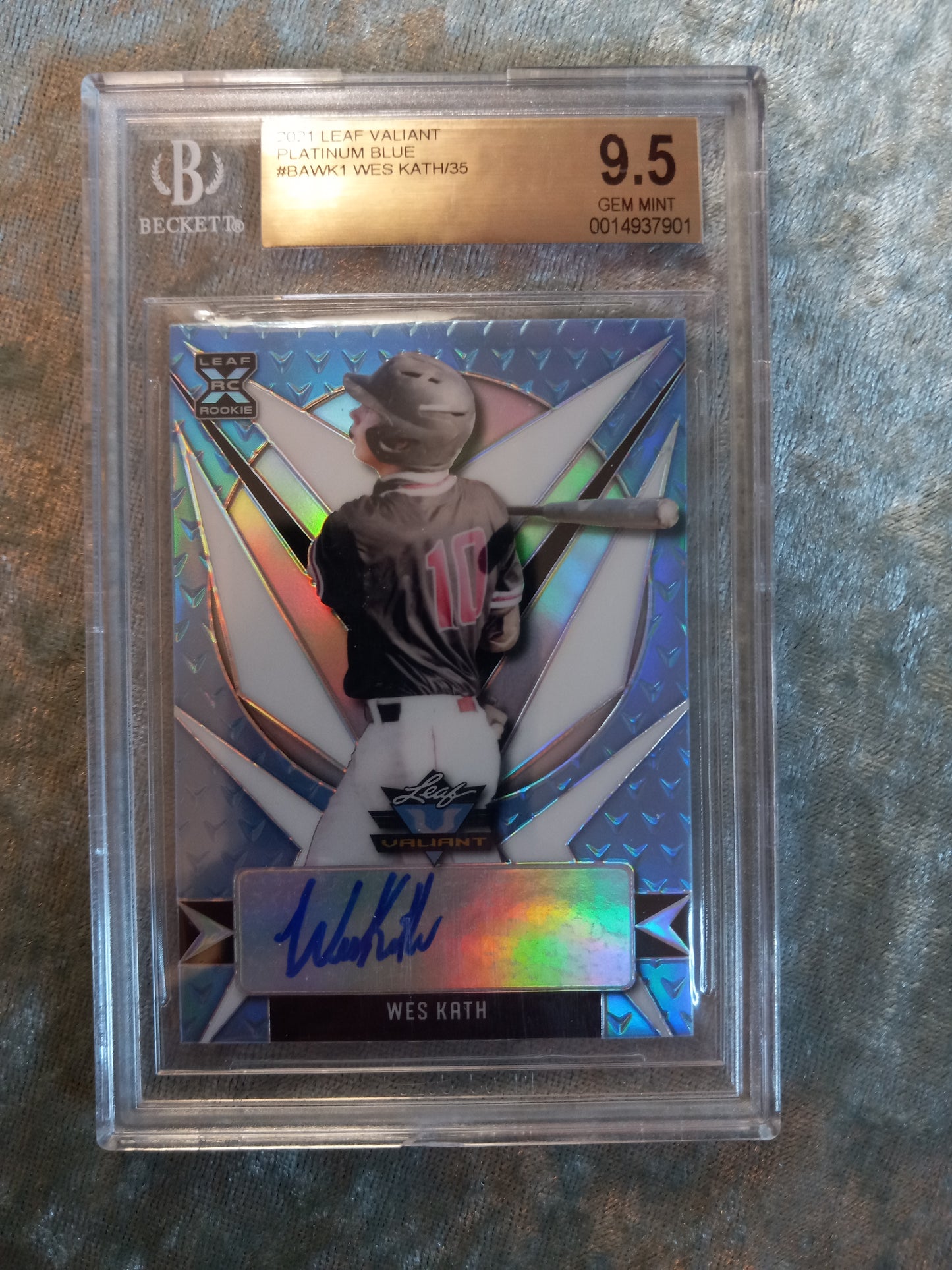 2021 Leaf Valiant Wes Kath Platinum Blue BGS 9.5